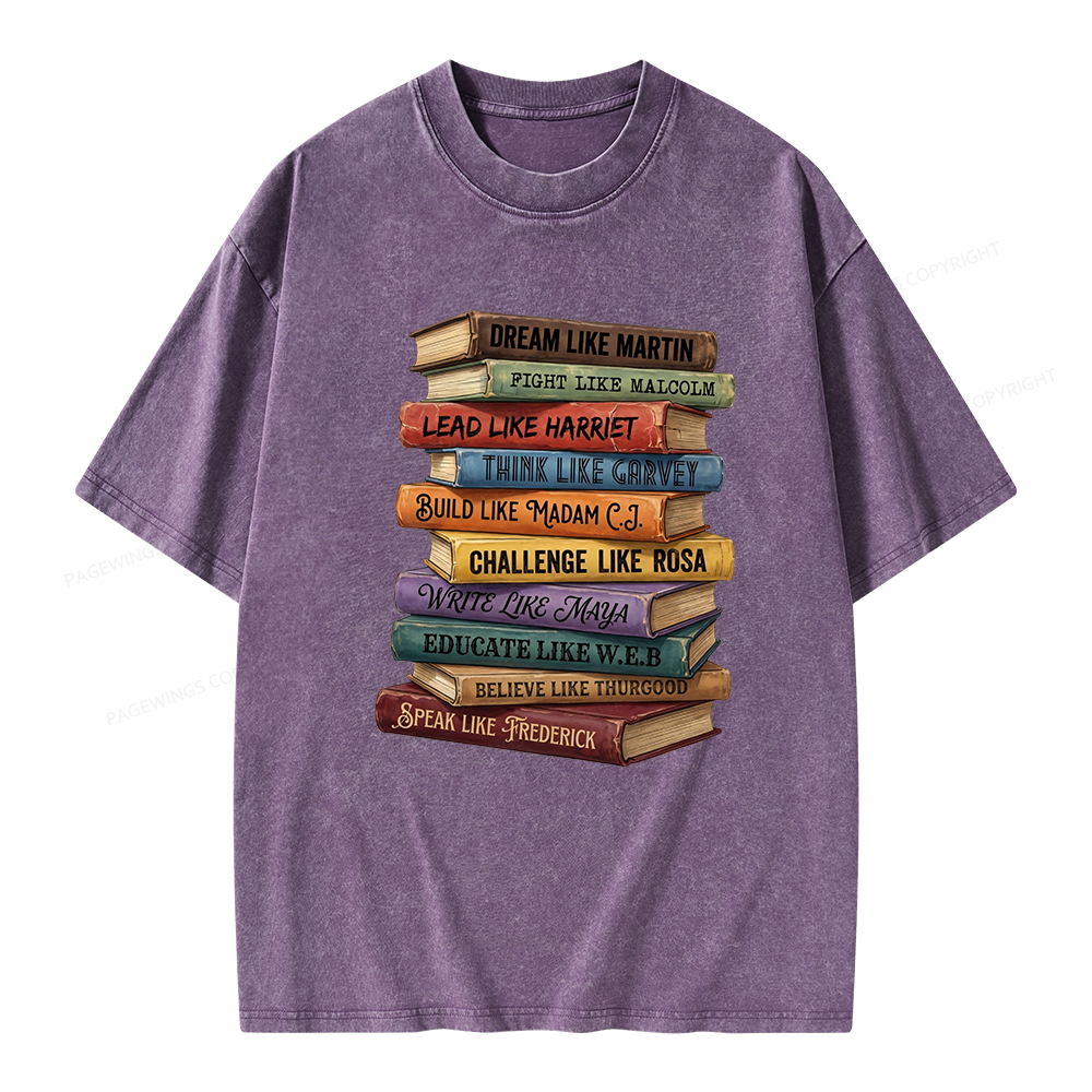 Pagewings Black History Book Unisex Washed T-shirt