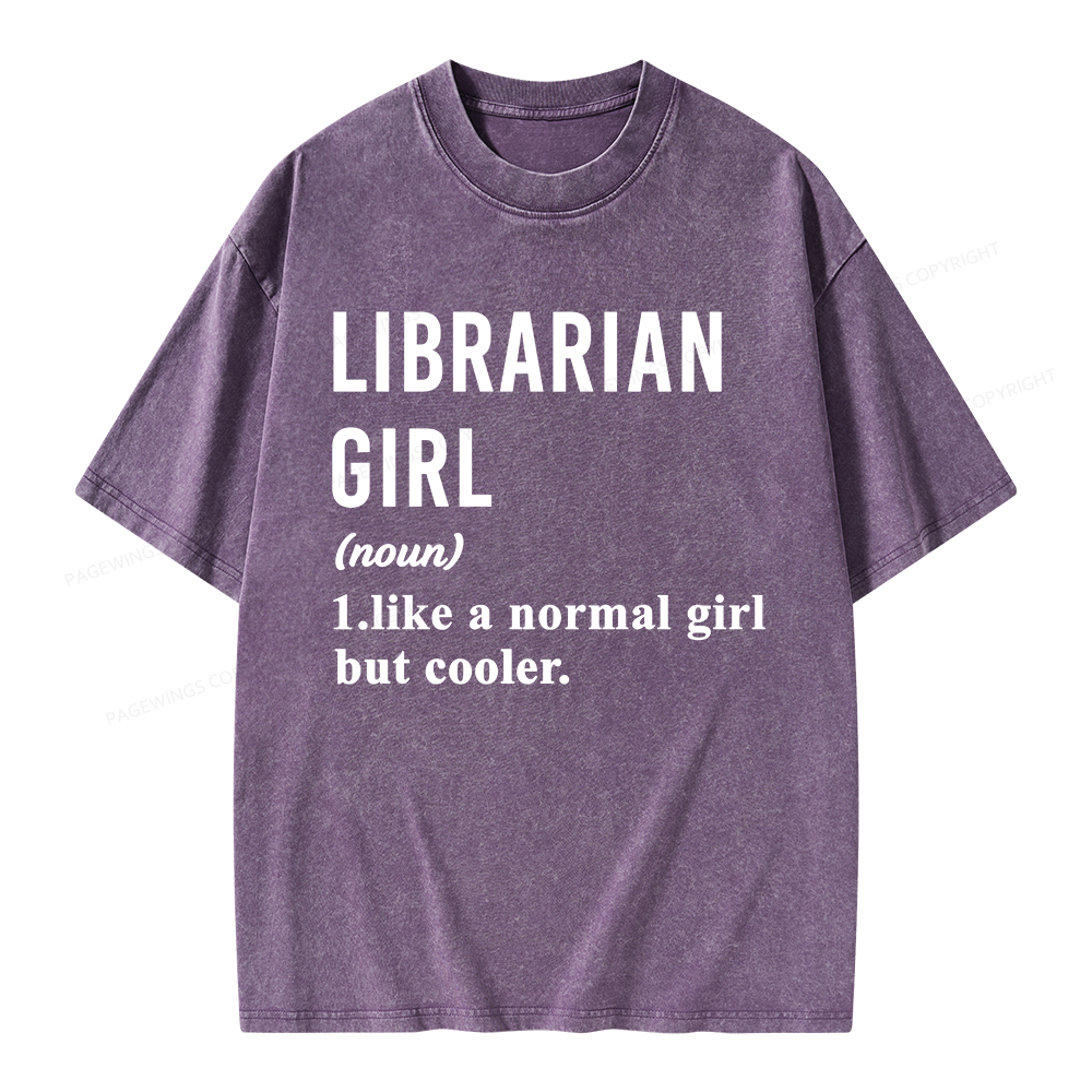 Pagewings Librarian Girl Unisex Washed T-shirt