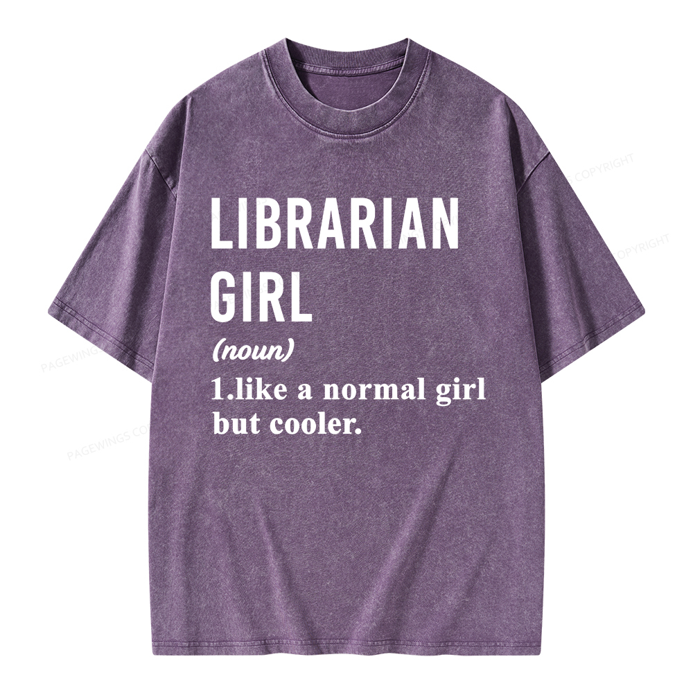 Pagewings Librarian Girl Unisex Washed T-shirt