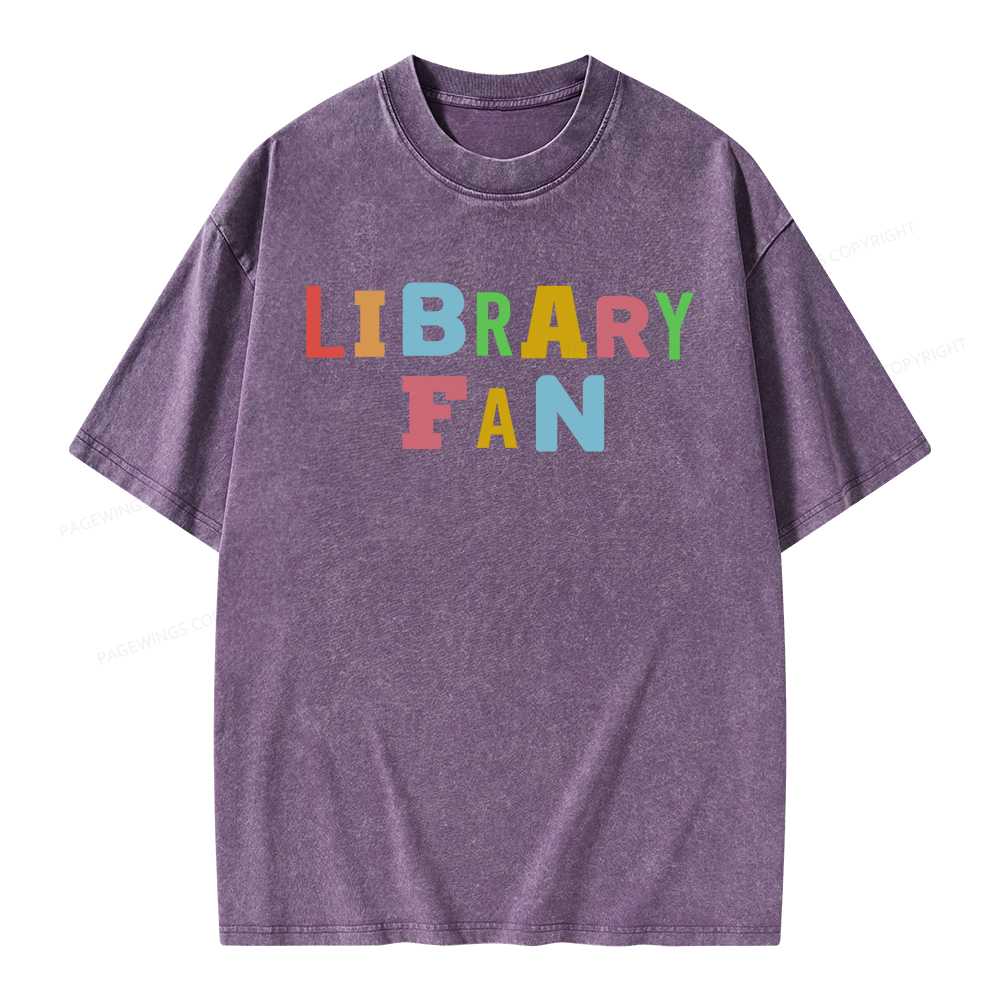 Pagewings Library Fan Unisex Washed T-shirt