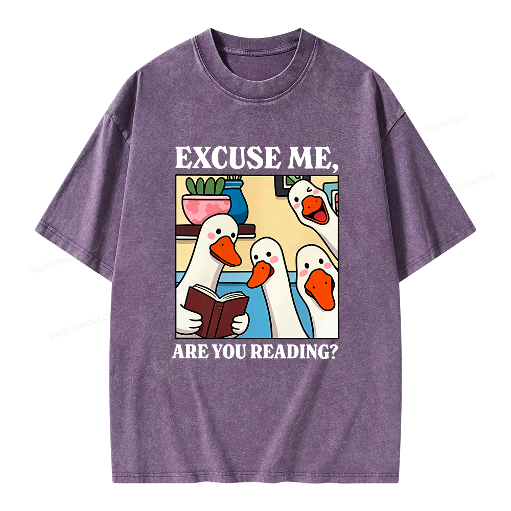 Pagewings Are You Reading Unisex Washed T-shirt