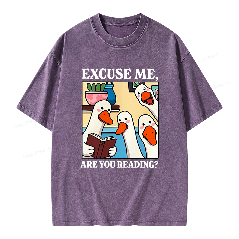 Pagewings Are You Reading Unisex Washed T-shirt