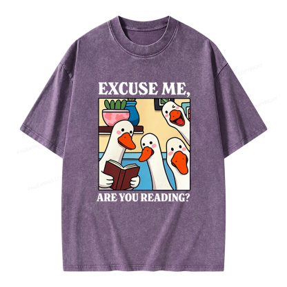 Pagewings Are You Reading Unisex Washed T-shirt