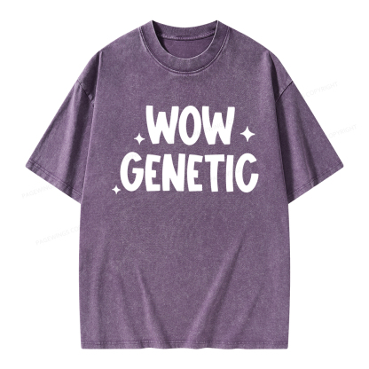 Pagewings Wow Genetic Unisex Washed T-shirt
