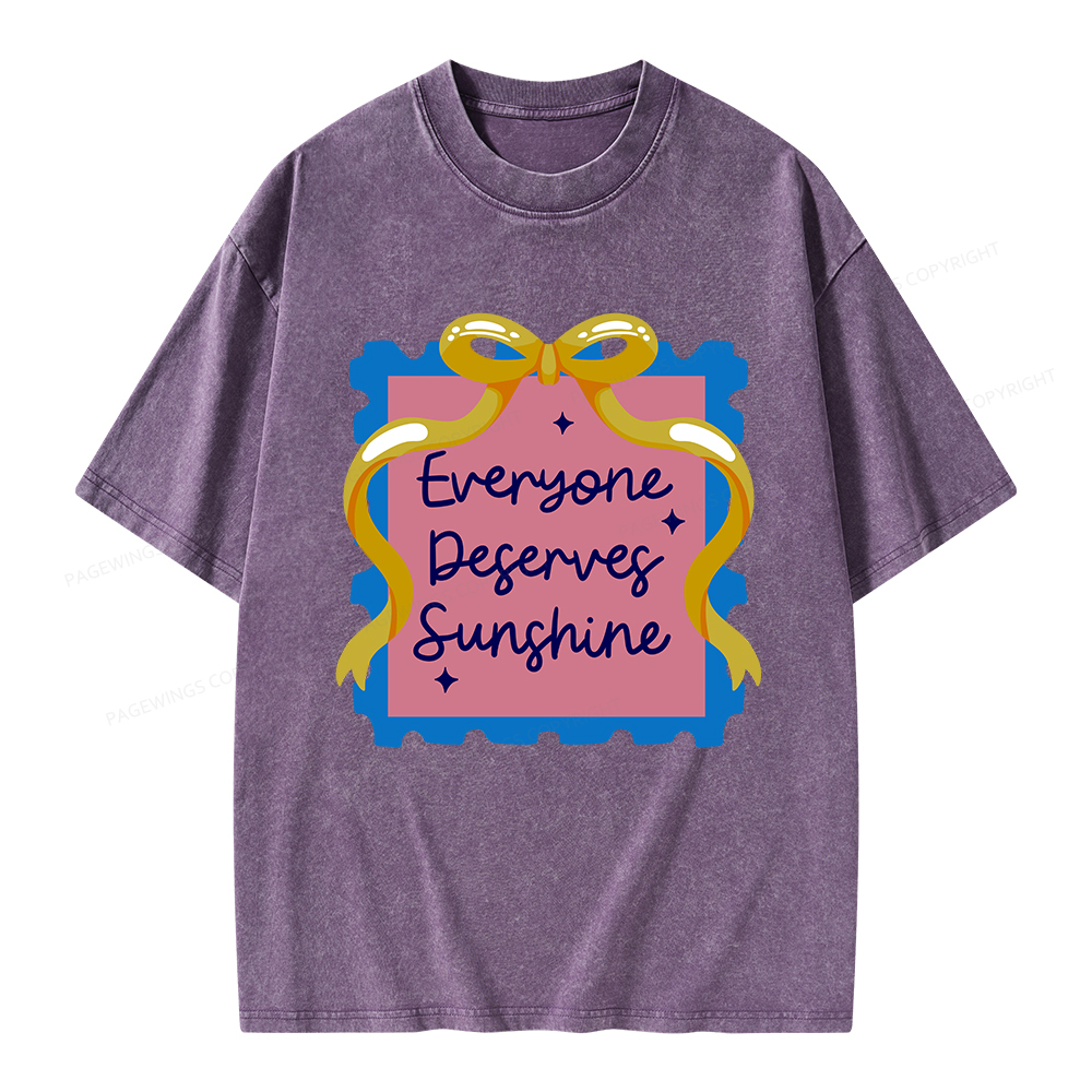 Pagewings Everyone Deserves Sunshine Unisex Washed T-shirt