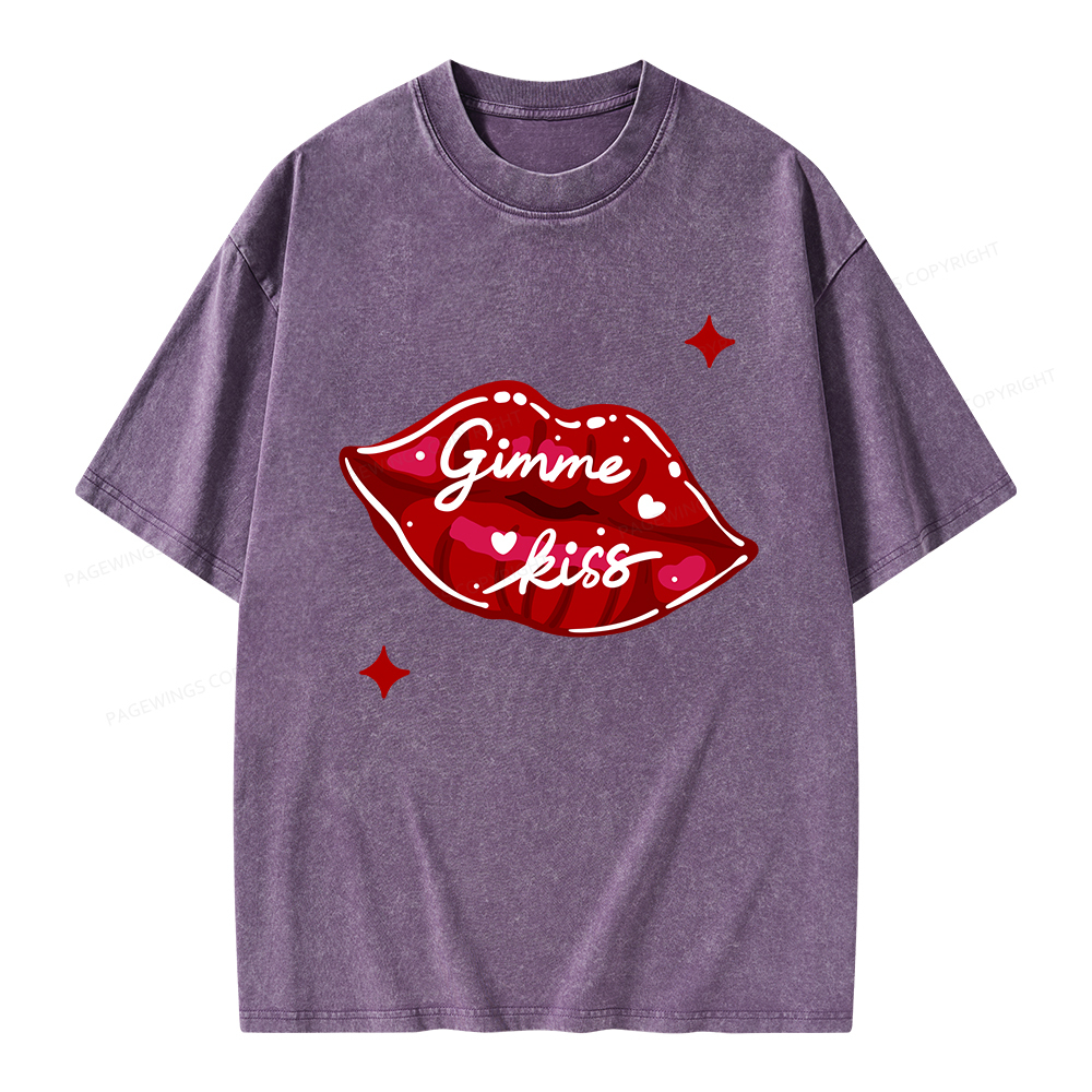 Pagewings Gimme Kiss Unisex Washed T-shirt