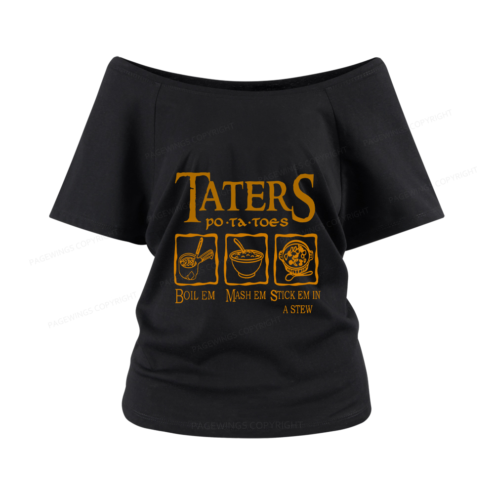 Pagewings Taters PoTaToes Women Off Shoulder T-shirts