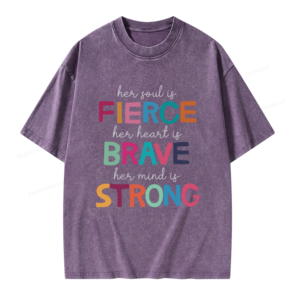 Pagewings Her Soul Is Fierce Unisex Washed T-shirt