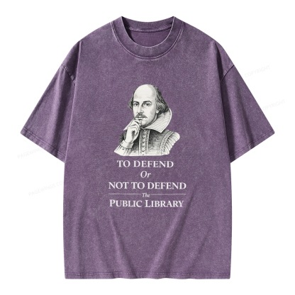 Pagewings To Defend Or Not To Defend The Public Library Unisex Washed T-shirt