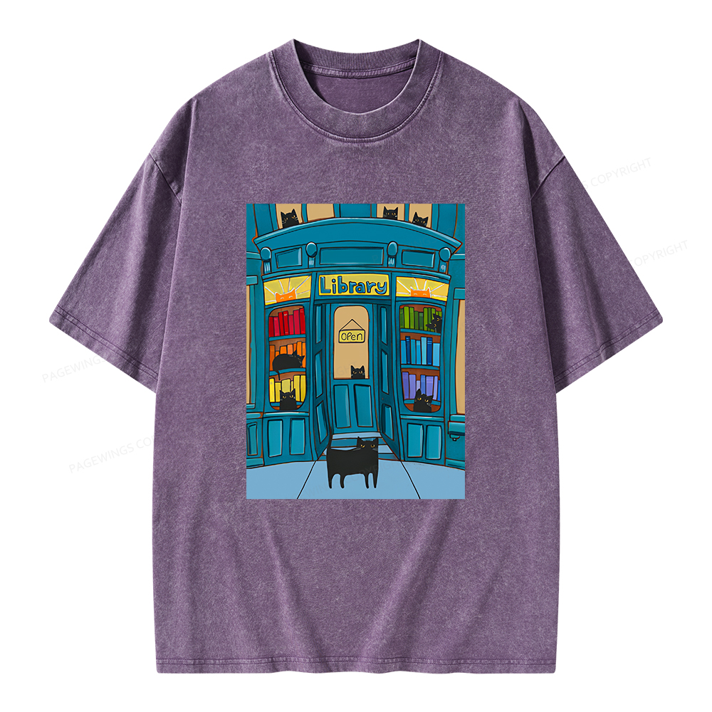 Pagewings Library Unisex Washed T-shirt