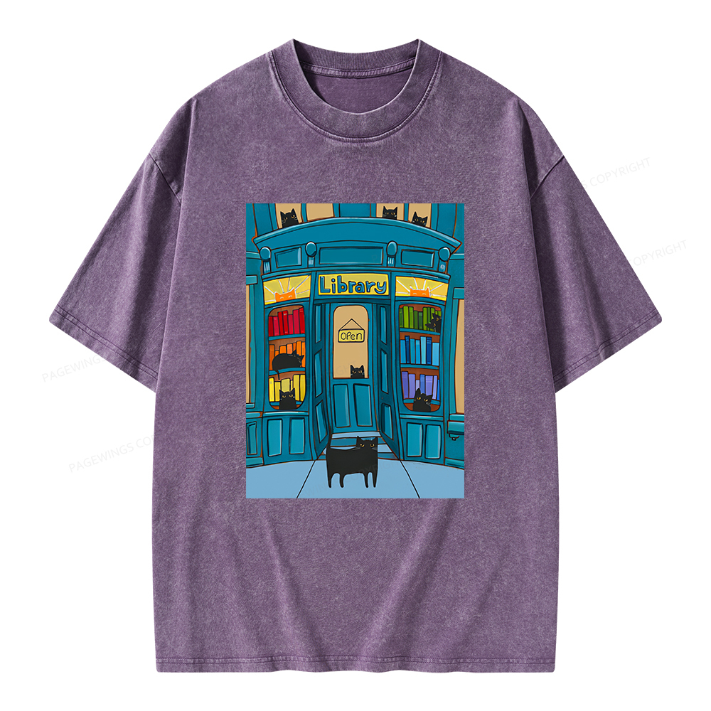 Pagewings Library Unisex Washed T-shirt