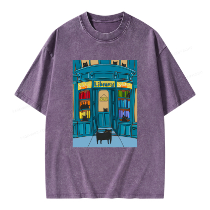 Pagewings Library Unisex Washed T-shirt