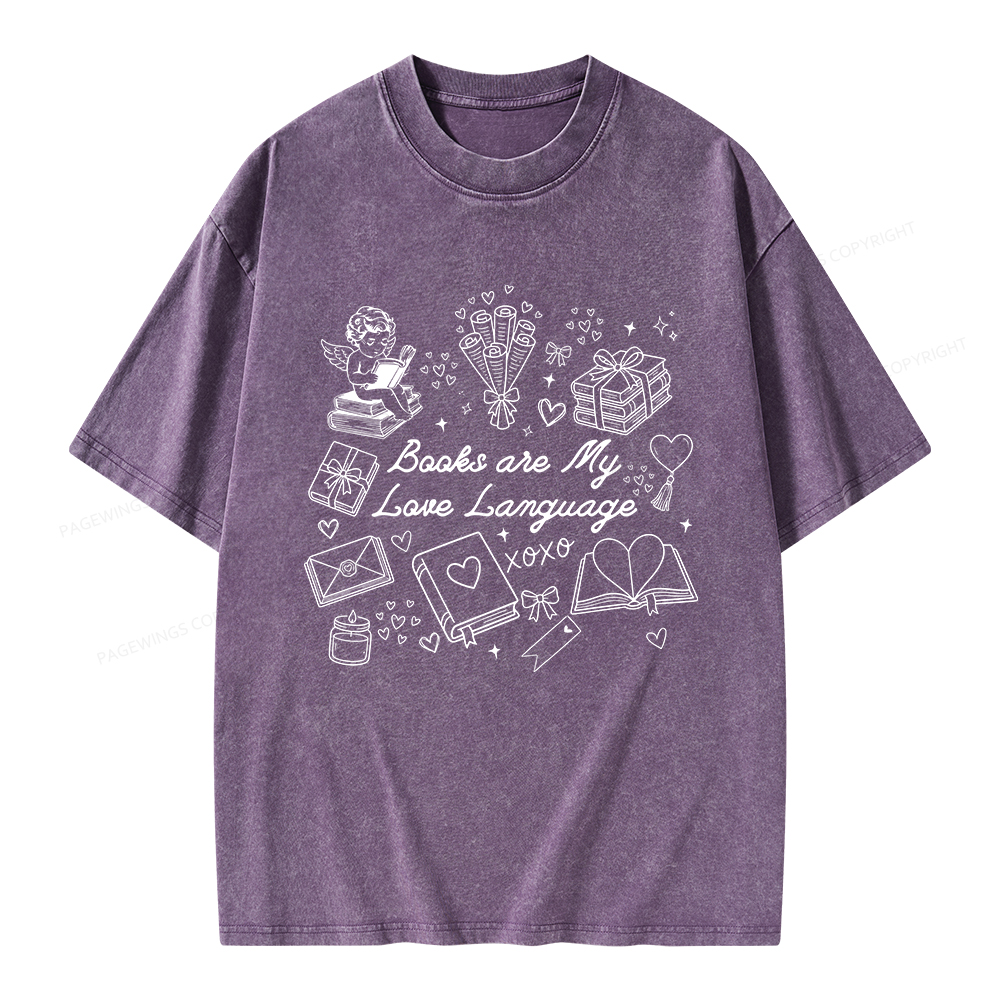 Pagewings Romance Bookish Unisex Washed T-shirt