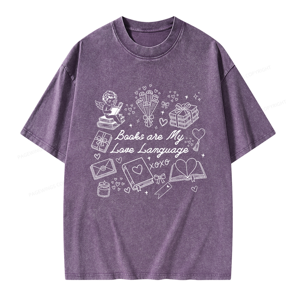 Pagewings Romance Bookish Unisex Washed T-shirt