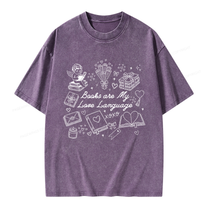 Pagewings Romance Bookish Unisex Washed T-shirt