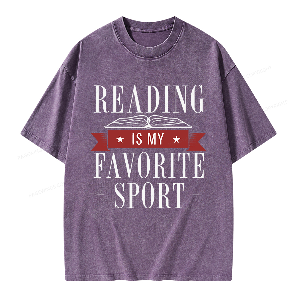 Pagewings Reading Is My Favorite Sport Unisex Washed T-shirt