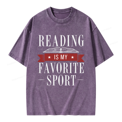Pagewings Reading Is My Favorite Sport Unisex Washed T-shirt