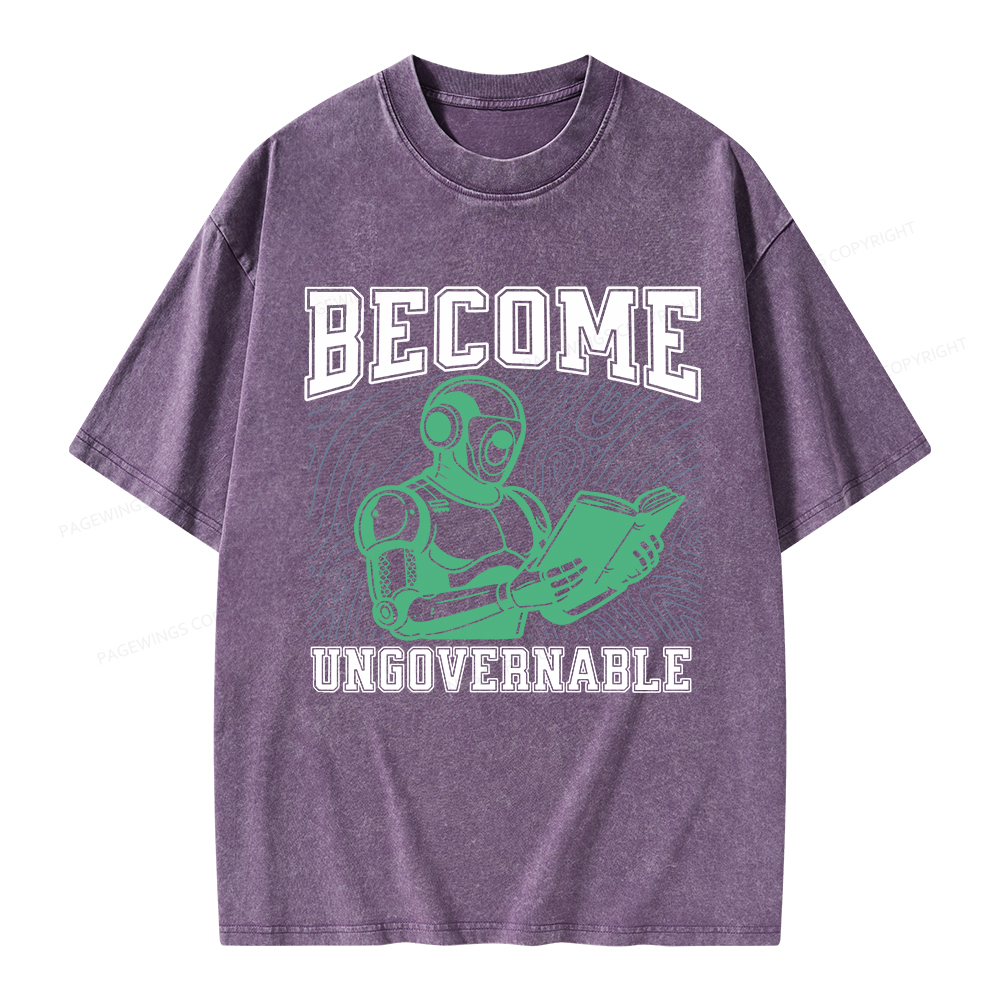 Pagewings Become Ungovernable Unisex Washed T-shirt