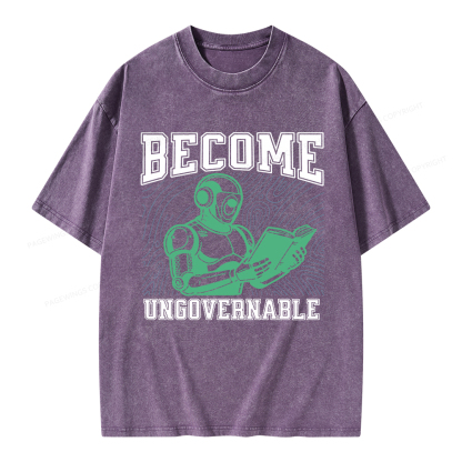 Pagewings Become Ungovernable Unisex Washed T-shirt
