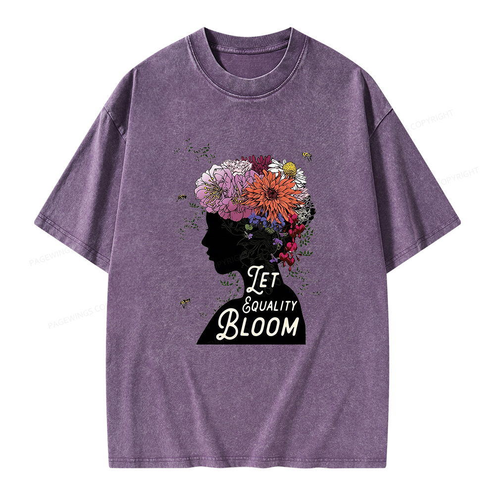 Pagewings Let Equality Bloom Unisex Washed T-shirt