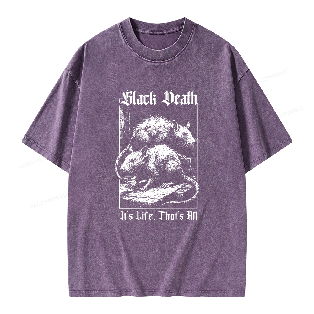 Pagewings Black Death Unisex Washed T-shirt