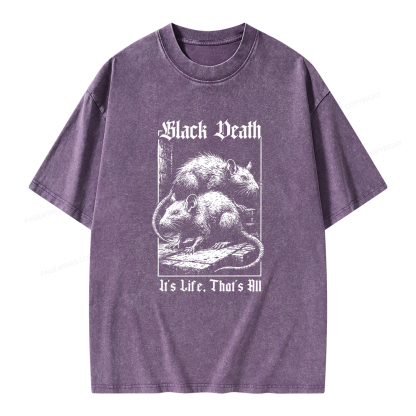 Pagewings Black Death Unisex Washed T-shirt