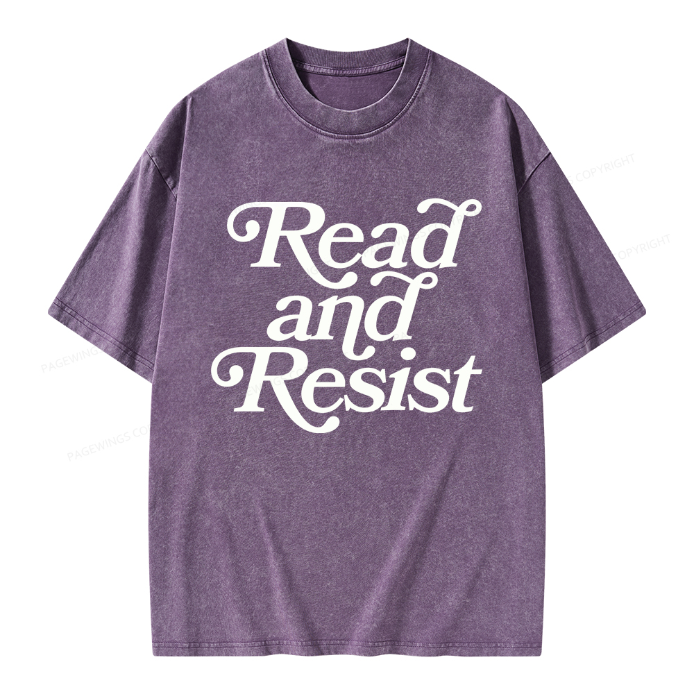 Pagewings Read and Resist  Unisex Washed T-shirt
