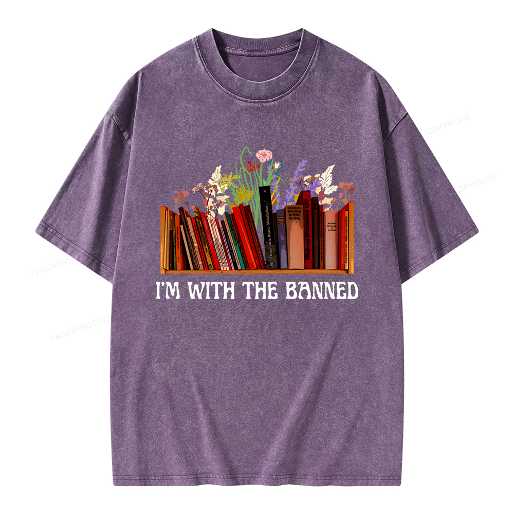 Pagewings I'm With The Banned Unisex Washed T-shirt