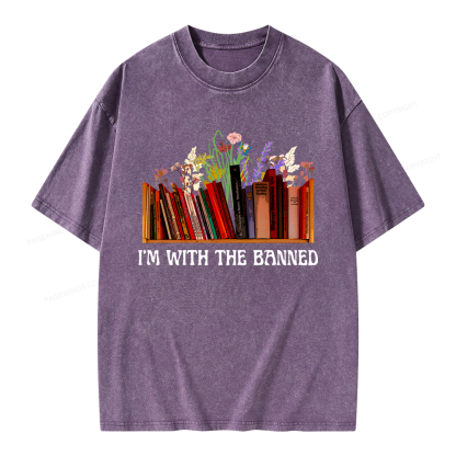 Pagewings I'm With The Banned Unisex Washed T-shirt