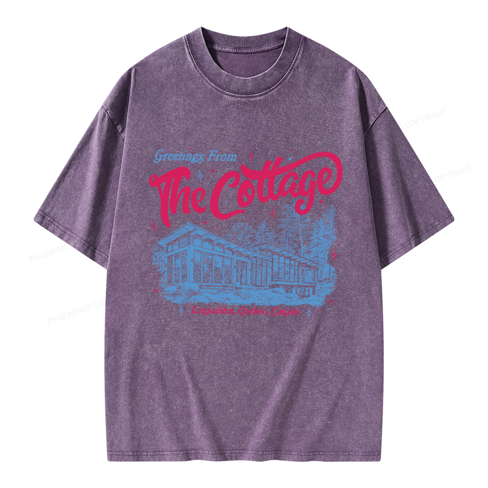 Pagewings Coming To The Cottage Unisex Washed T-shirt