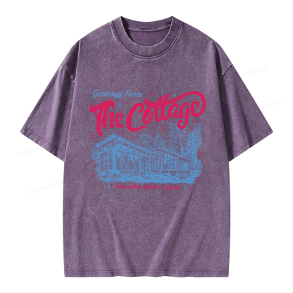 Pagewings Coming To The Cottage Unisex Washed T-shirt
