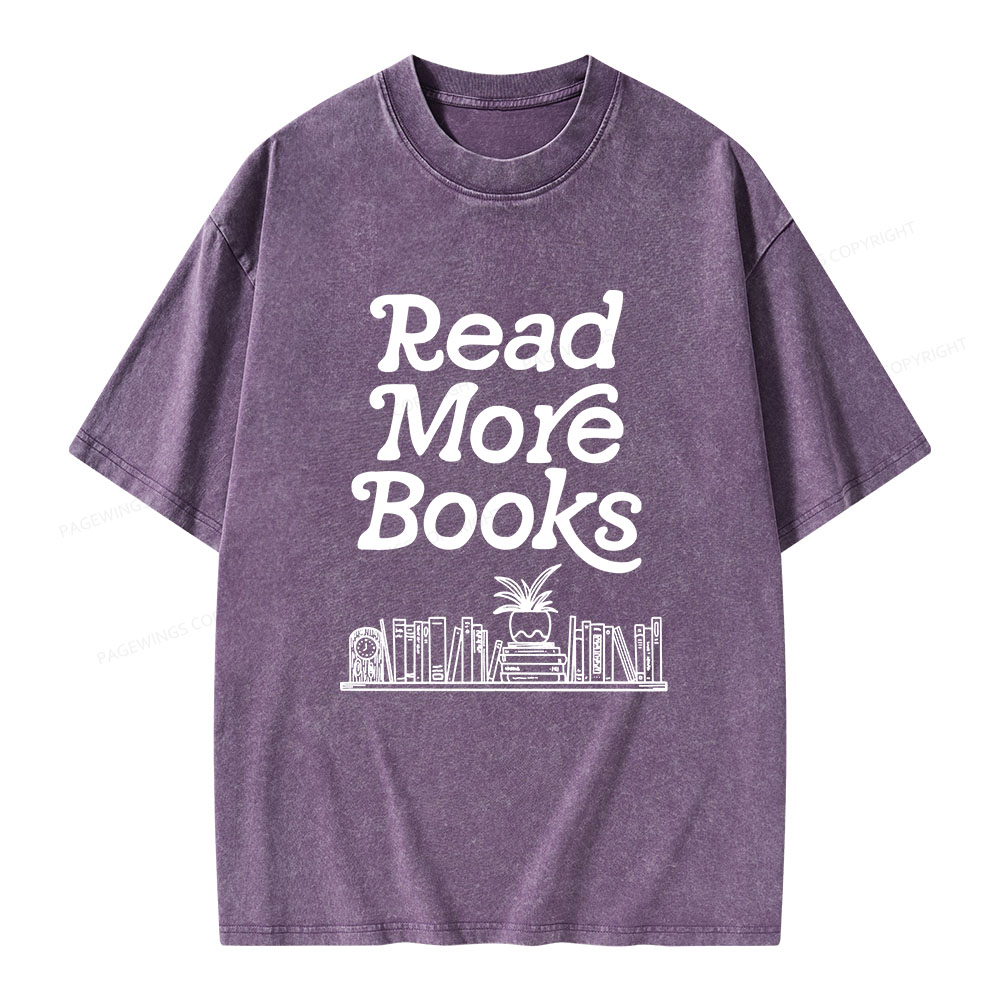Pagewings Read More Books Unisex Washed T-shirt