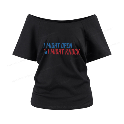 Pagewings I Might Knock Women Off Shoulder T-shirts