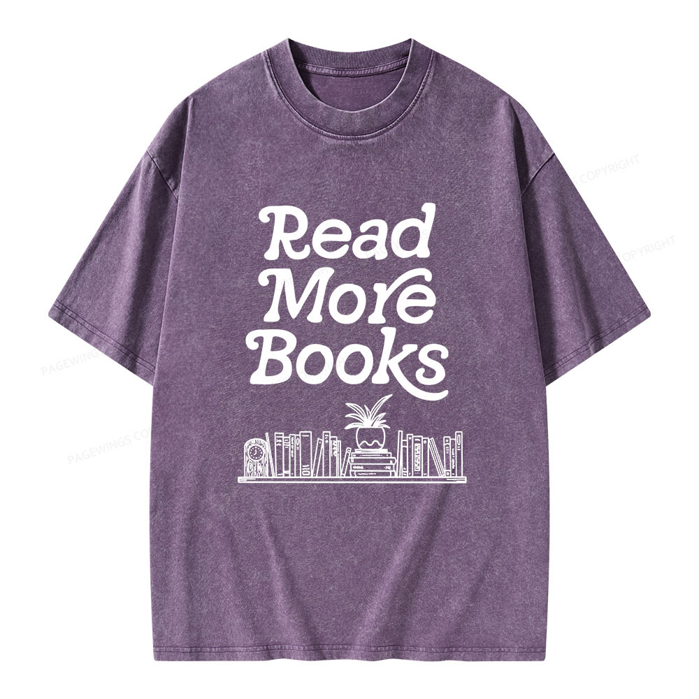 Pagewings Read More Books Unisex Washed T-shirt