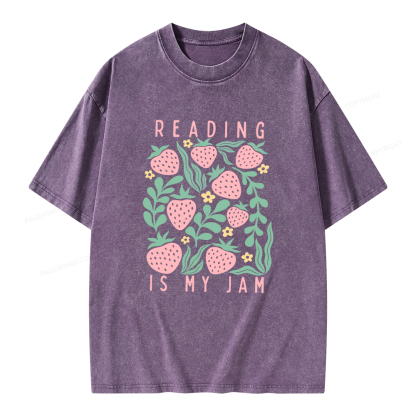 Pagewings Reading Is My Jam Unisex Washed T-shirt