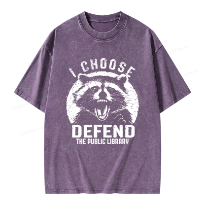 Pagewings I Choose Defend The Public Library Unisex Washed T-shirt