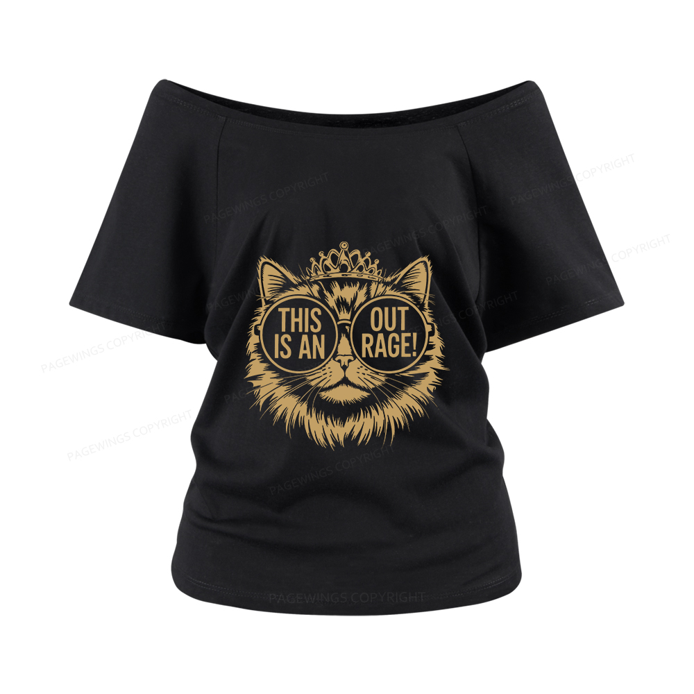Pagewings This Is An Outrage Women Off Shoulder T-shirts
