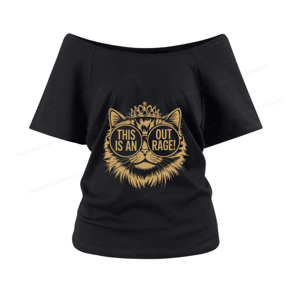 Pagewings This Is An Outrage Women Off Shoulder T-shirts