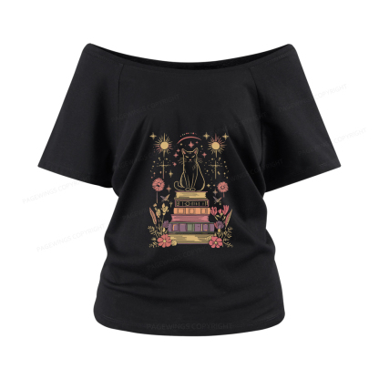 Pagewings Mystical Cat Women Off Shoulder T-shirts