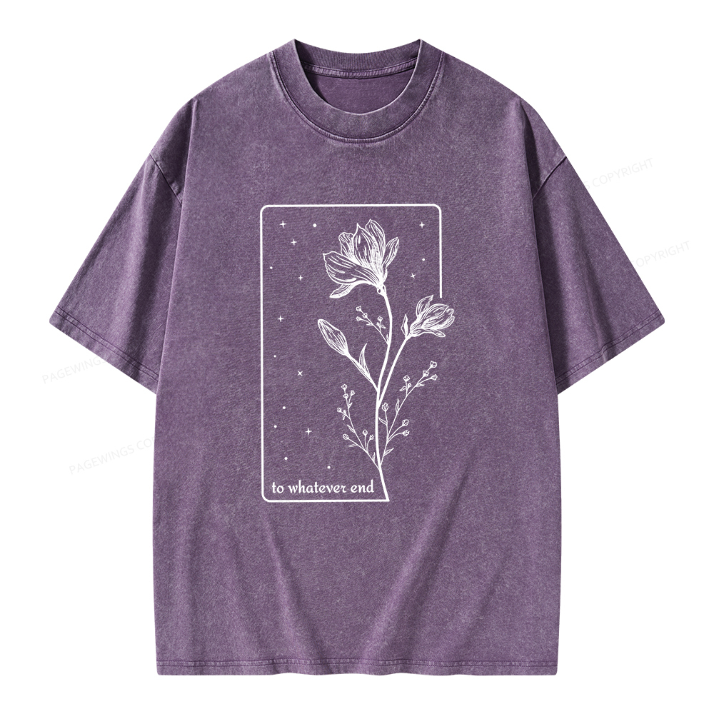 Pagewings To Whatever End Unisex Washed T-shirt