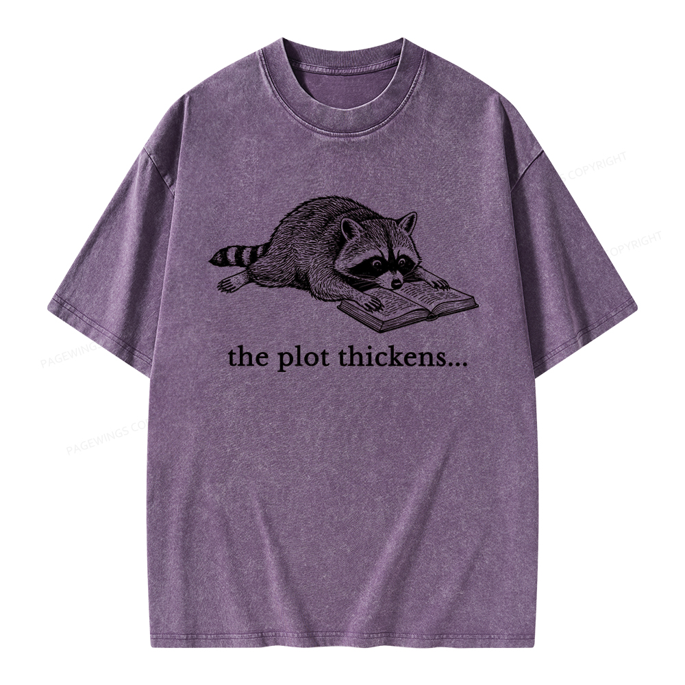 Pagewings The Plot Thickens Unisex Washed T-shirt