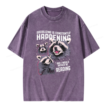 Pagewings And I Would Rather Be Reading Unisex Washed T-shirt