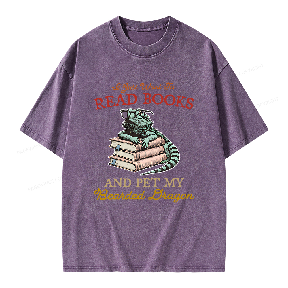 Pagewings I Just Want To Read Books Unisex Washed T-shirt