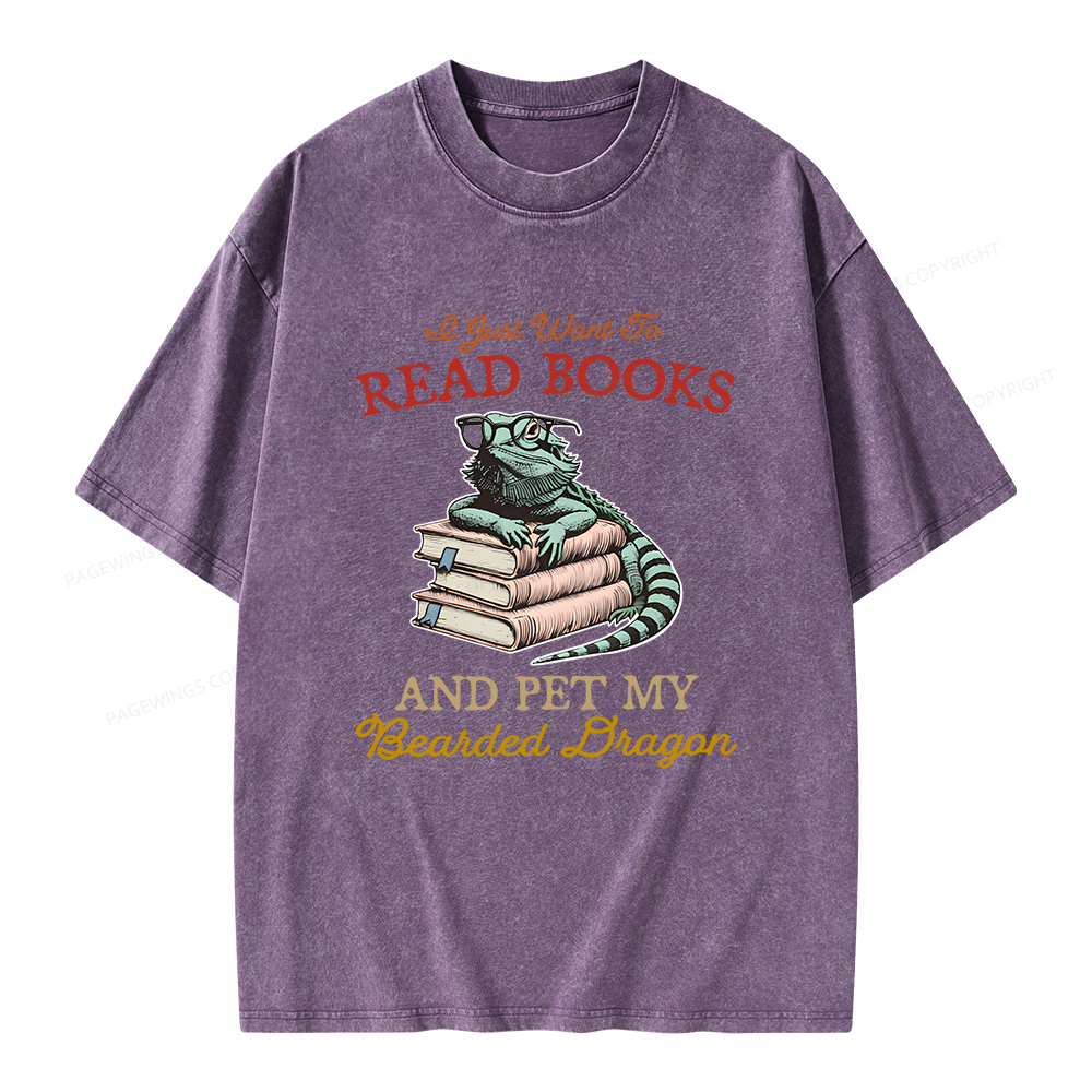 Pagewings I Just Want To Read Books Unisex Washed T-shirt