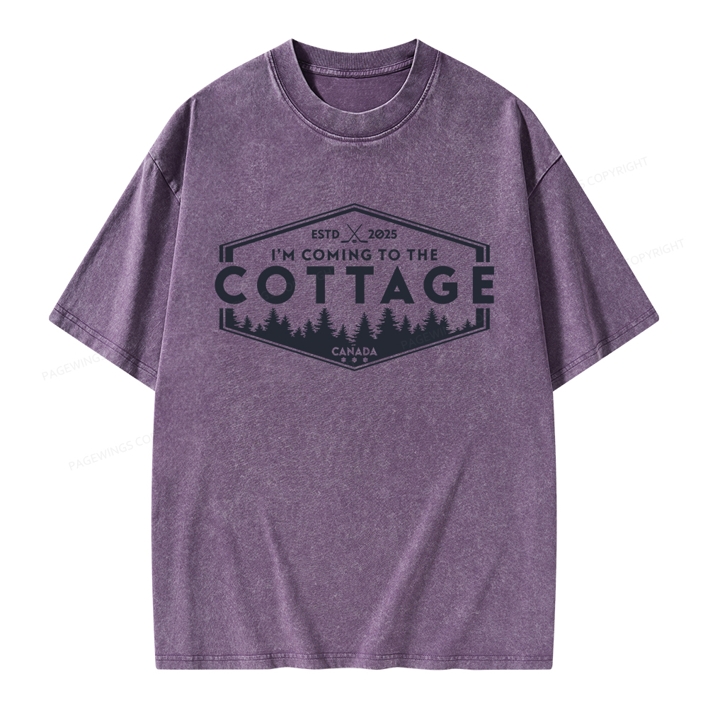 Pagewings Coming To The Cottage Unisex Washed T-shirt
