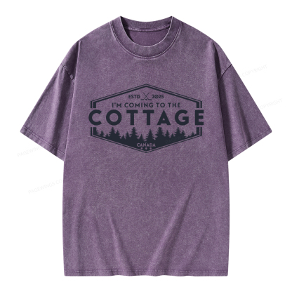 Pagewings Coming To The Cottage Unisex Washed T-shirt