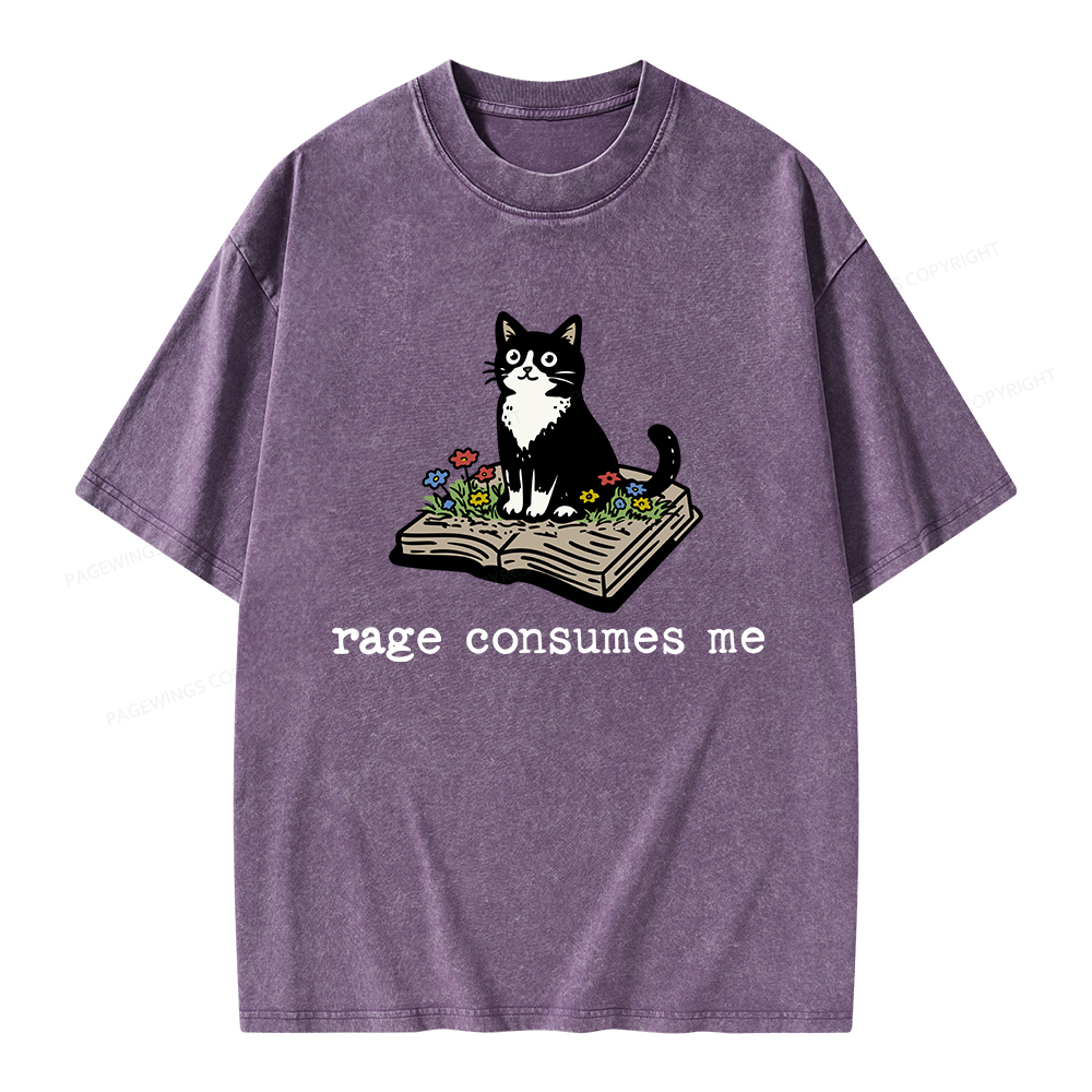 Pagewings Rage Consumes Me Unisex Washed T-shirt