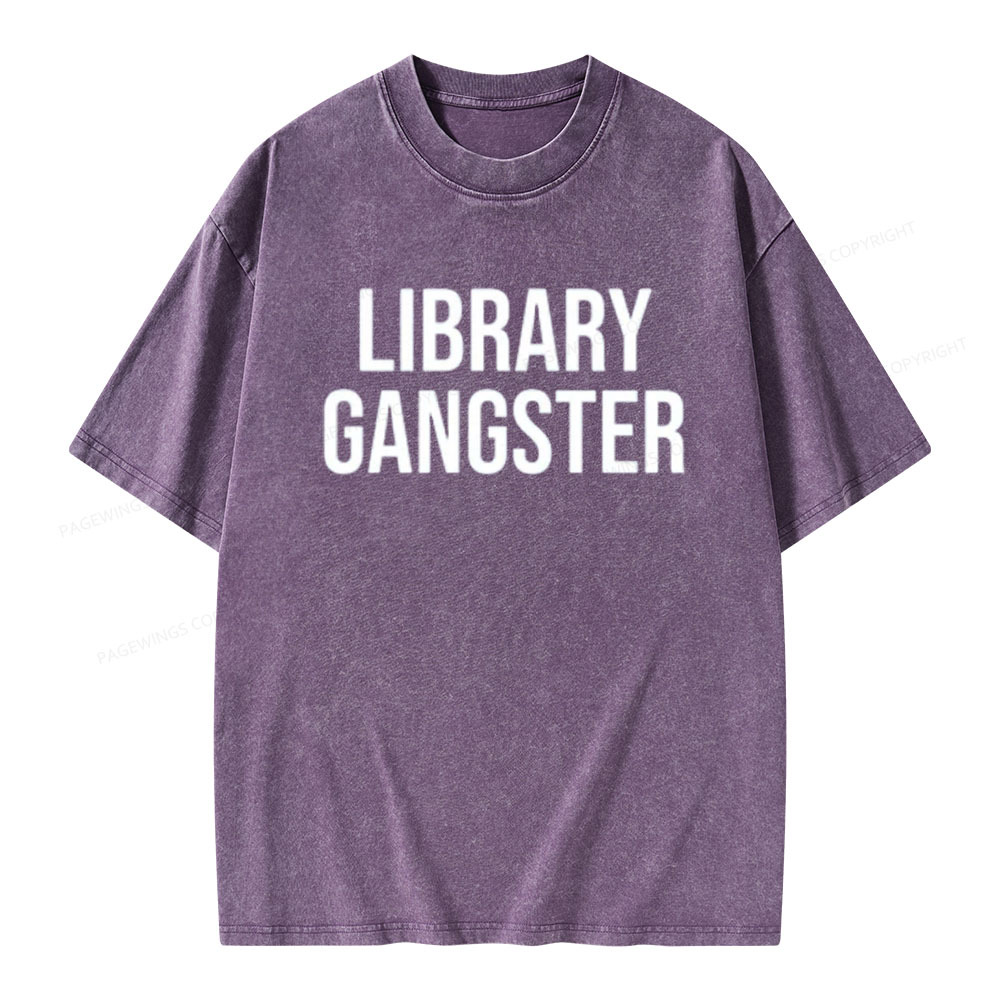 Pagewings Library Gangster Unisex Washed T-shirt
