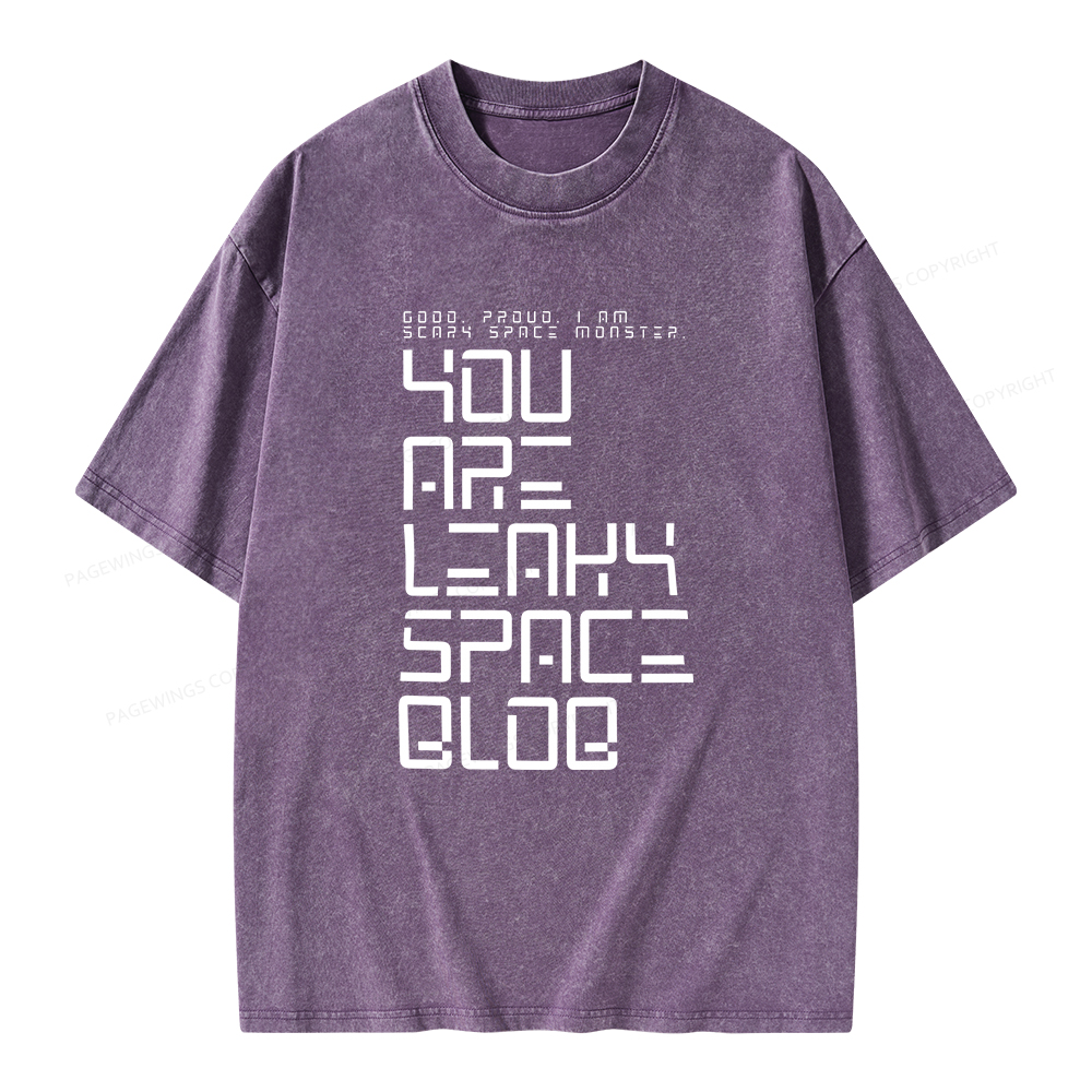 Pagewings Leaky Space Blob Unisex Washed T-shirt