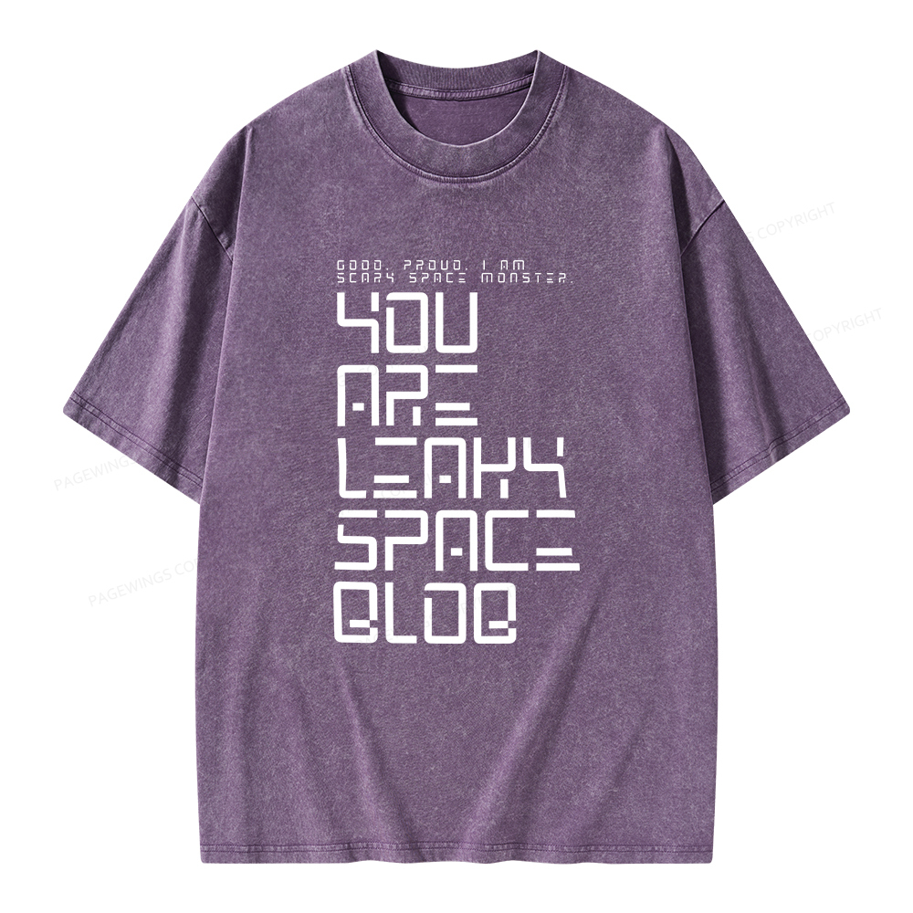 Pagewings Leaky Space Blob Unisex Washed T-shirt